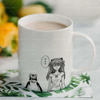 

11oz Evangelion Eva Asuka Langley Sohryu PenPen White Ceramic Coffee Mug Gift