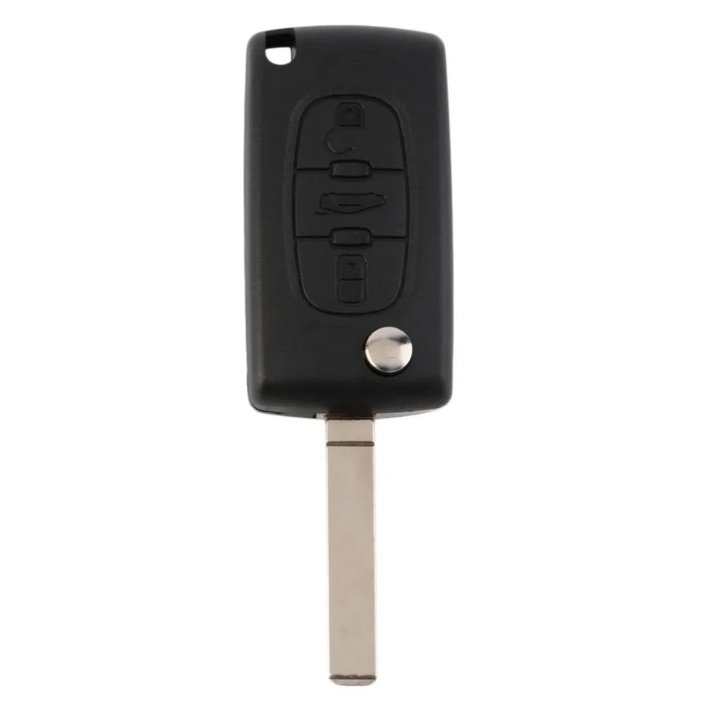 Черный Uncut 3 кнопки дистанционного ключа с ID46 чип 433 МГц для peugeot ключ