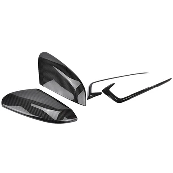 

Carbon Fiber Rear View Side Mirror Cover Rear View with Carbon Fiber Style Front Fog Light Lamp Hood Eyebrow Cover Trim
