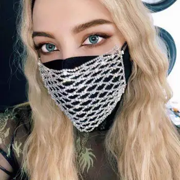 

Fashion Rhinestone Mask Ladies Hollow Out Shiny Electroplated Alloy Material All-match High Quality Accessories Decoration Masks
