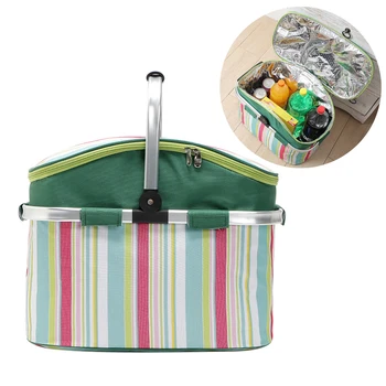 

Portable 26L Picnic Food Storage Zipper Box Tote Bento Pouch Lunch Bag Outdoor Picnic Basket Container