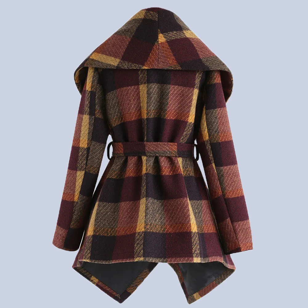 Осенне-зимнее Новое Женское пальто с отворотом в длинном абзаце, простое пальто в стиле ретро, темпераментное пальто, Тренч