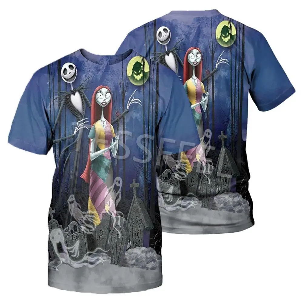 

Tessffel The Nightmare Before Christmas Halloween 3D Printed Summer Men's and Women's Fashion Street Harajuku T-shirt Top No.4