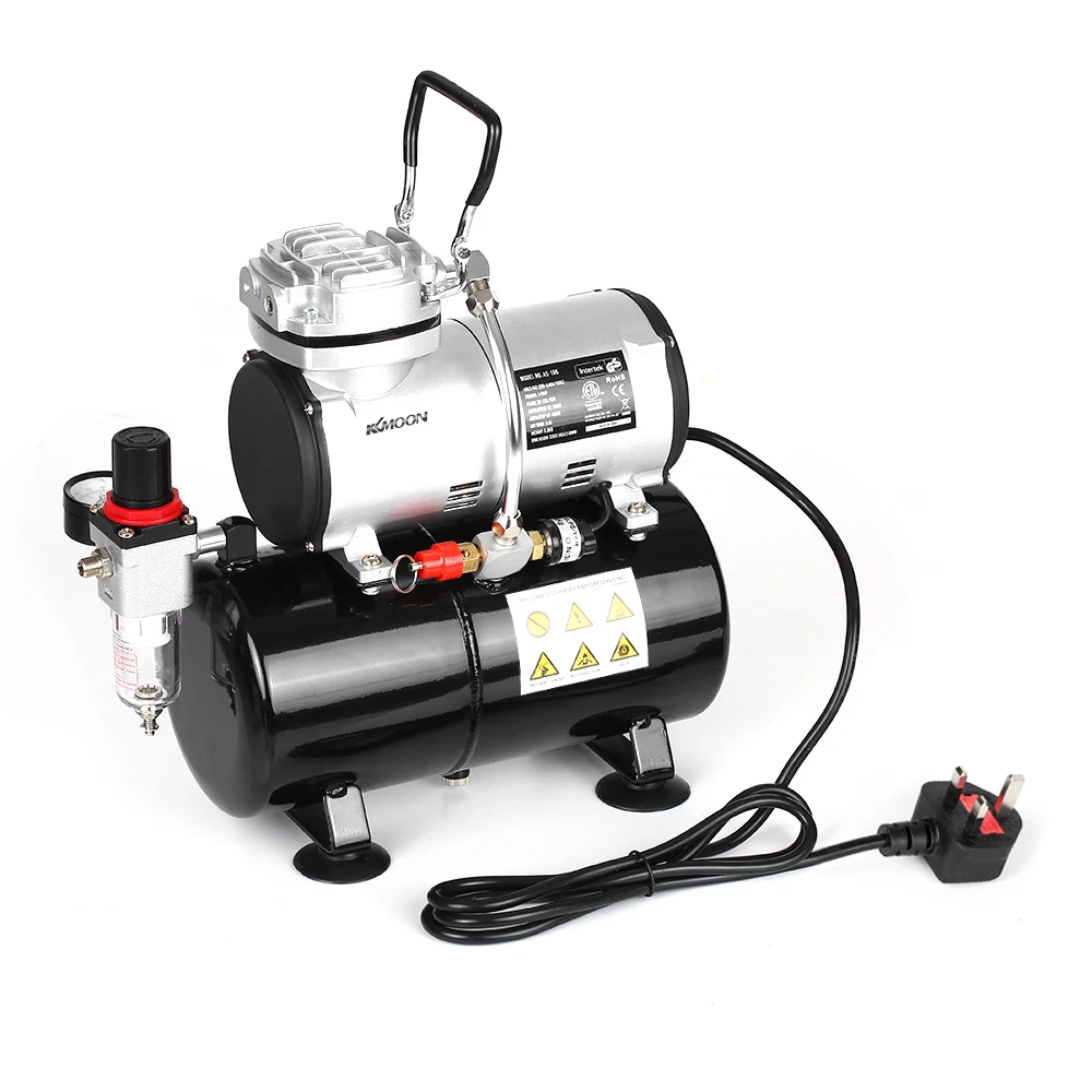 

KKmoon Professional Airbrush Compressor Oil-less Quiet High-pressure Pump Tattoo Spraying Air Compressor with Tank 220-240V