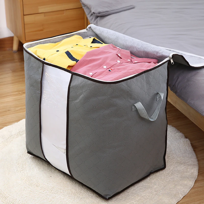 

2020 Home Storage Foldable Bag Waterproof Oxford Fabric Bedding Pillows Quilt clothes storage bag storage organizer Wholesale