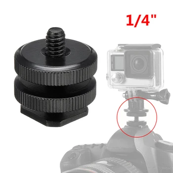 

1/4" Dual Thumb Screw Flash Cold Hot Shoe Camera Adapter Mount For GoPro DSLR Include 2 Adjustable Nuts