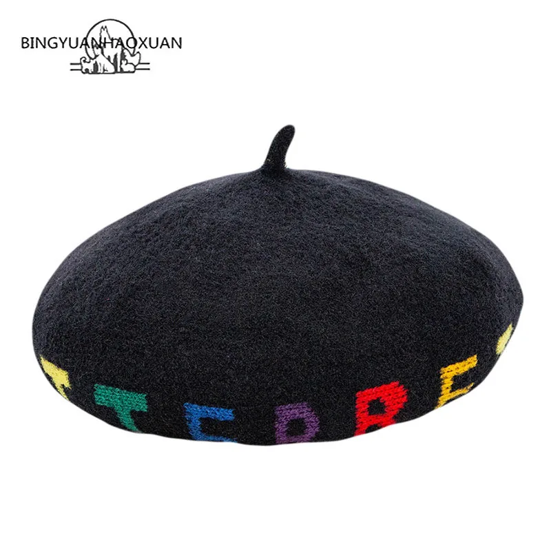 

Female Beret Winter Knitted Cap Women Soft Beret Hat Warm Thick Warm British Mushroom Elegant Hat Chapeau Femme 2019 New