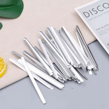 

Wholese 50pcs/100pcs Adhesive Metal Flat Aluminum Nose Strips Bridge Wire Clips Ties For DIY Mask Making 95x5x0.5mm