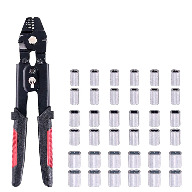 

Wire Rope Crimping Tool Wire Rope Swager Crimpers Fishing Plier with Crimp Sleeves Kit