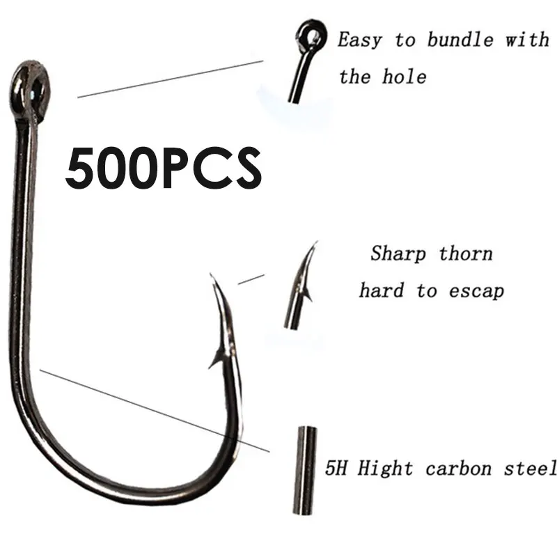 500 шт./компл. рыболовный крючок практичный прочная Углеродистая стальная приманка рыболовные крючки Шестерни приманка рыболовный крючок-крючок