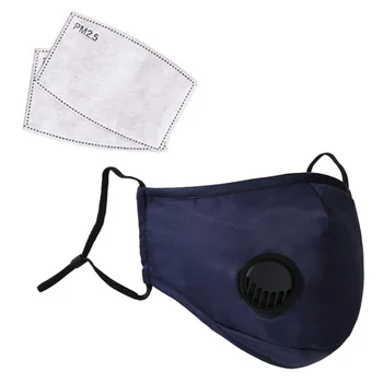 

Safety Dust Mask Breathing Valve Respirator With 2 PM2.5 Filters Reusable Washable Face Mask Protection