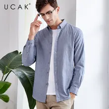 UCAK брендовая хлопковая рубашка для мужчин Новое поступление Осенняя уличная мода деловые рубашки в повседневном стиле с длинными рукавами Camisa Masculina U6004