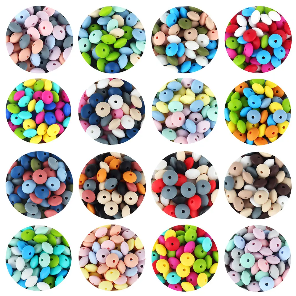 

30pcs Baby Lentils Silicone Beads 12mm Baby Teethers Teething Beads BPA Free DIY Newborn Oral Care Rodent Pacifier Chain Pearls