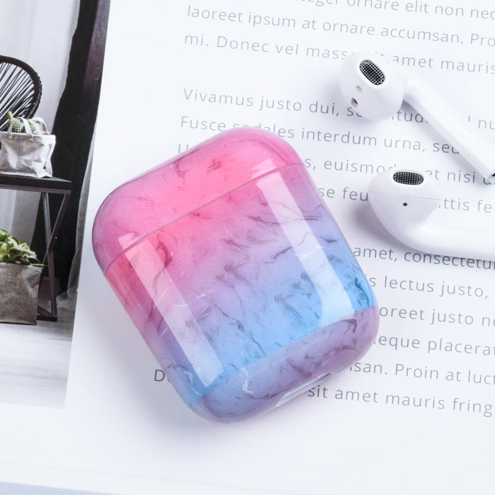 Роскошный чехол для Airpods 2 Чехол мраморные кожухи головных телефонов для Apple Airpods беспроводной Bluetooth чехол для наушников для Air Pods Skin