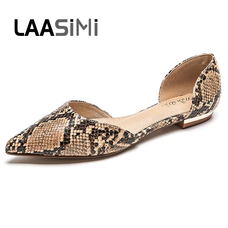 LAASIMI/Женская обувь на плоской подошве; женская обувь из искусственной кожи со змеиным узором; Повседневная модная обувь D'Orsay; Летняя женская обувь на платформе