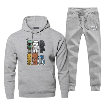 

Star Wars Darth Vader Yoda Hoodies Pants Set Men Sets Hoody Suit Streetwear Pant Sweatshirt Sweatpants Pullover 2 PCS Tracksuit