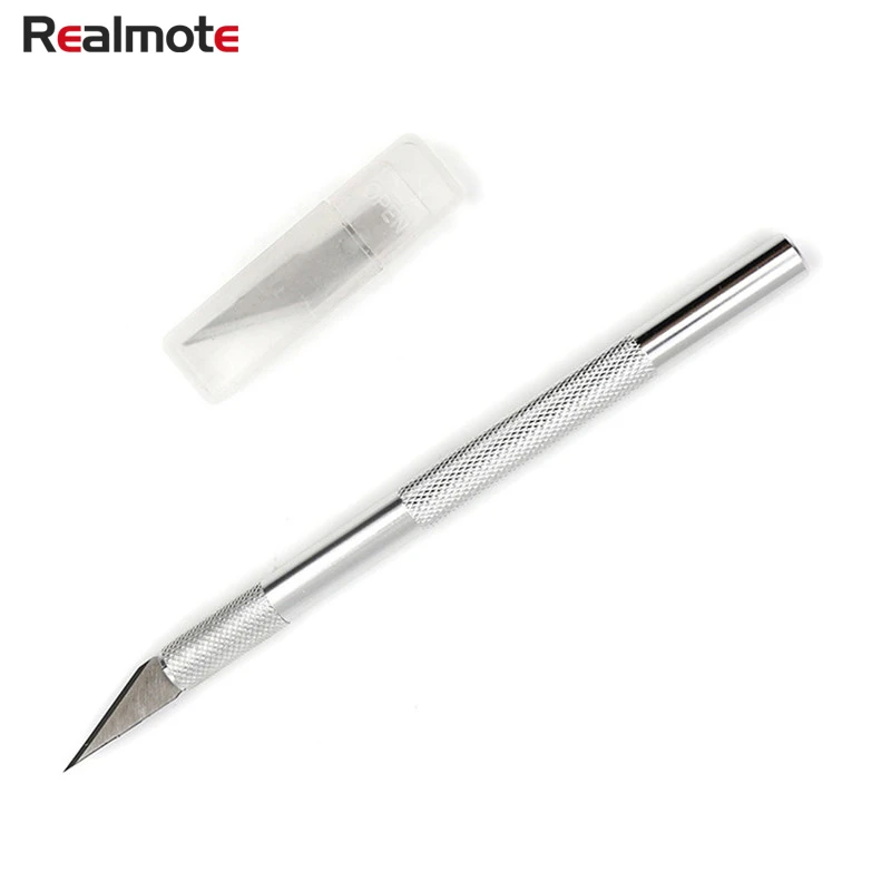 

Realmote 5pcs Metal Blades Knife Hand Tools Scalpel Cutter Engraving Kit Craft Small Straight Knives Mobile Phone PCB DIY Repair