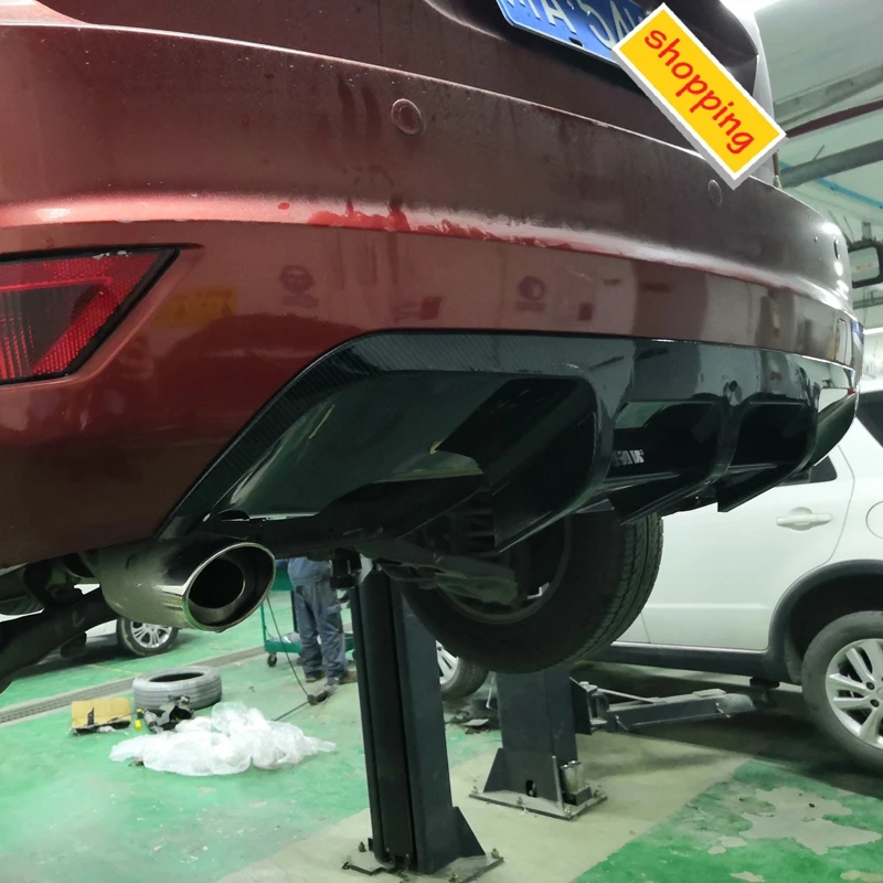 Для Ford Focus 2009 2010 2011 2013 ABS пластик черный Задний спойлер диффузор бампер Защита