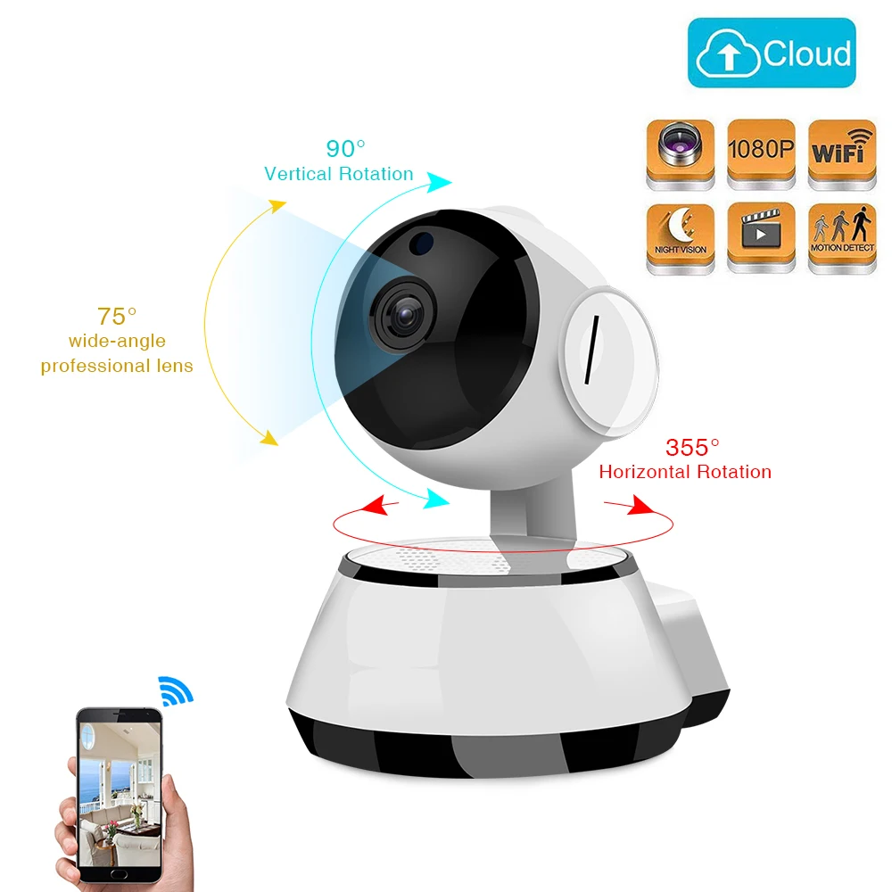 

720P Home Security IP Camera Wifi Smart Audio Wireless Mini Baby Camera Night Vision CCTV WiFi Camera Baby Monitor Network