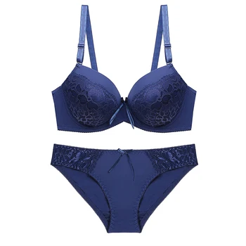 

Plus Size Seamless Bras Briefs Set Solid Sexy Bra For Women Lingerie Push Up Brassiere D Cup Underwire Bralette Female Underwear