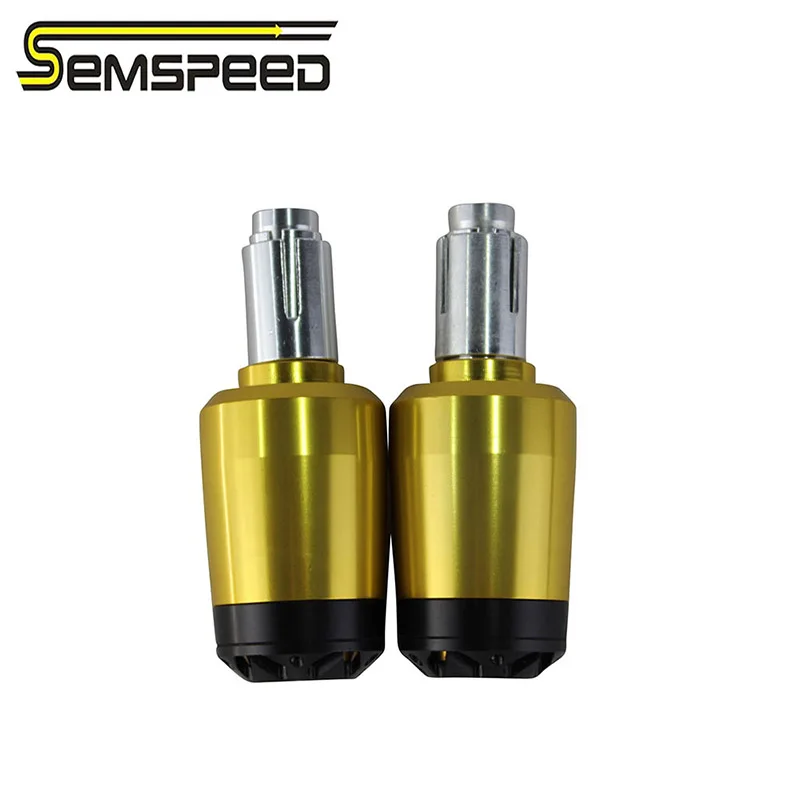 Semspeed ЧПУ Алюминий мотоцикл руле конец советы Шапки для Yamaha MT-09 FZ-09 MT-07 FZ-07 MT-10 MT03 XSR900 XSR700 - Цвет: Золотой