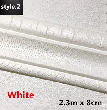 style2 white Обои линия талии декоративная линия угловая линия самоклеющиеся полоски-накладки Детский сад Дети анти-столкновения наклейки на стену - Цвет: style2 white
