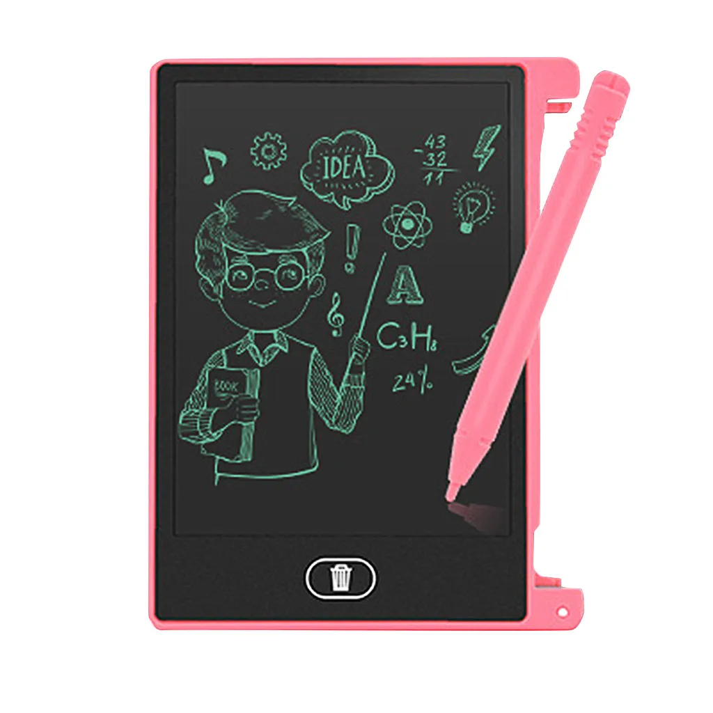 Портативный ЖК-экран без бумажной бумаги блокнот для заметок 4,4 дюймовый планшет Волшебные доски для рисования графические игрушки для рисования L1101 - Цвет: Pink