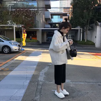 

2019 3 Colors Can Choose Women Coat Autumn Warm Fluff Female Jacket