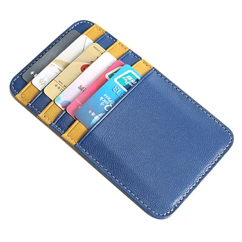 

New Genuine Leather Wallets First Layer Of Sheepskin Thin Slim Multifunction Coin Purse Multi-card Position Unisex Card Holder