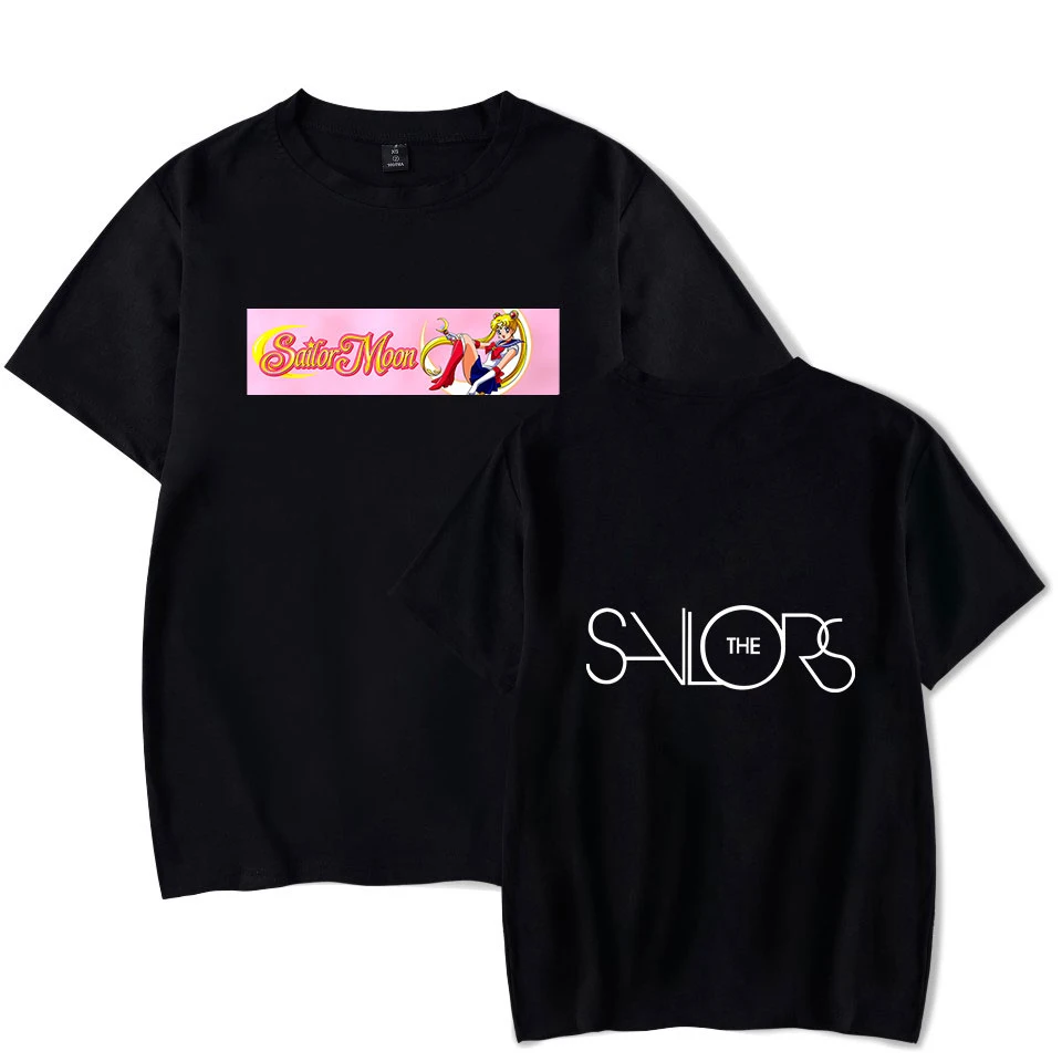 Sailor Moon print New Mens Tee Shirts T Shirts Harajuku Short Sleeve Cotton Casual T-shirt Fashionable