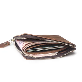 

New Style Men Zip Coin Purse Women's Short Wallet Genuine Leather Large-Volume Wallet