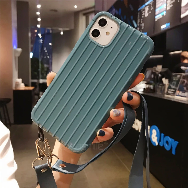 Lake blue Хороший чехол для телефона для iphone 11 pro max X Xs чехол для max XR для iphone 11 7 8 6 6s Plus Ударопрочный Мягкий чехол с подвеской - Цвет: Lake blue