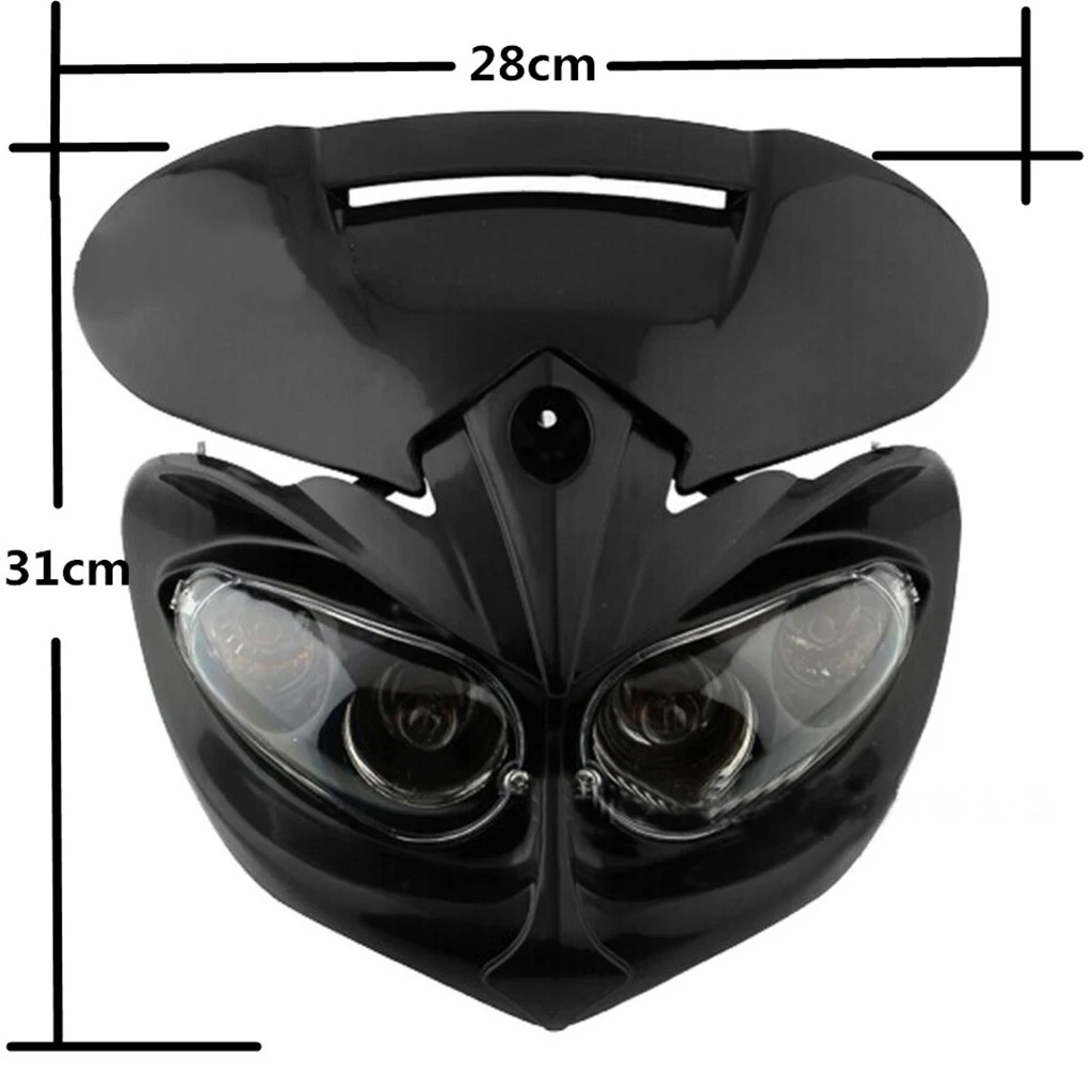 Black  Motorcycle Headlight Fairing Lamp For Streetfighter Dirt Bike