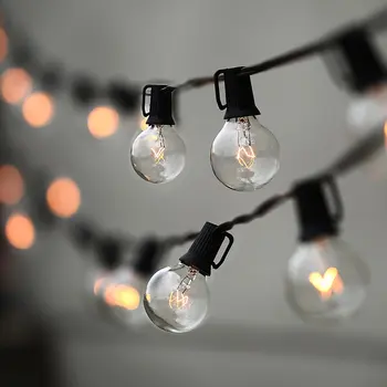 

3M 7.5M G40 Globe Bulb String Lights With Clear Ball Bulbs Indoor/Outdoor Hanging Umbrella Patio Waterproof Fairy Garland lamp