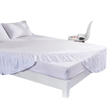 

Bed Skirt Elastic Bed Ruffles Easy Fit Easy Off Fade Resistant Solid Color Bed Skirts Hotel Quality Fabric Spread