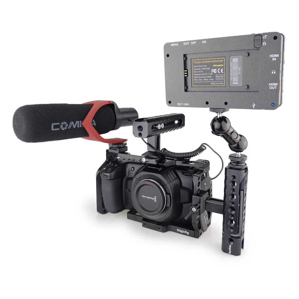 MAGICRIG BMPCC 4K клетка для видеокамеры для Blackmagic карманной кинокамеры BMPCC 4K для крепления микрофона монитора вспышки света