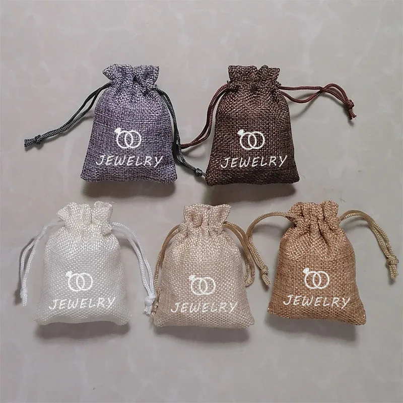 personalised Linen Drawstring Gift Bags Sacks Wedding Birthday Party