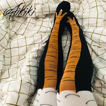 

3d Funny Chicken Winter Autumn Women's Socks Thigh High Sock 3d Cartoon Animals Paw Cute Toe Feet Ladies Creative Socks