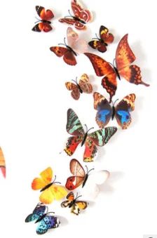 12 шт. ПВХ 3d стереоскопический Бабочка Настенный декор милые бабочки настенные наклейки художественные наклейки украшение дома стены комнаты - Цвет: 8