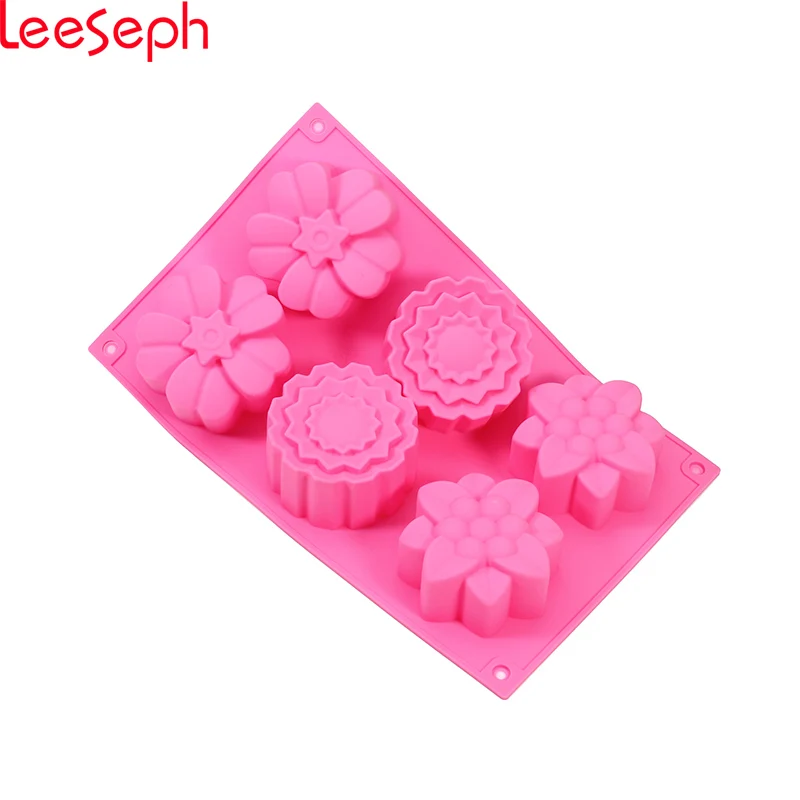 

Silicone Bakeware Mold 6-Cavity Flower Type Molds For Cake Chocolate Dessert Non-stick BPA Free