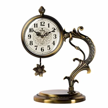 

Clock Clock Living Room Table Clock Decoration European Retro Sitting Clock Bedroom Mute Pendulum Clock Creative Clock