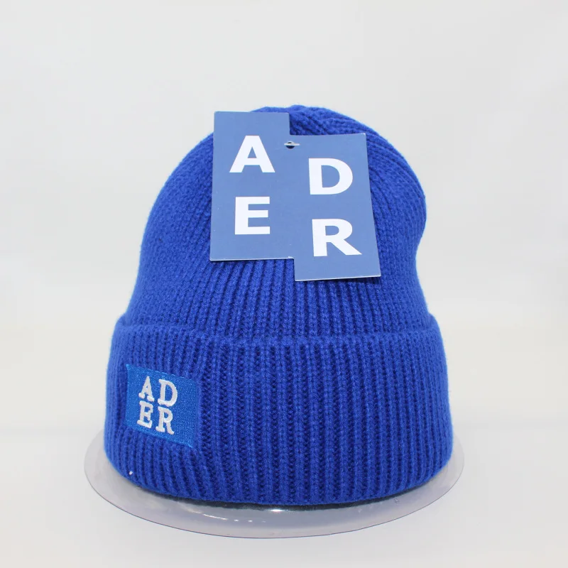 Winter Ader Error Wool Cap Small Leather Label Design Candy Colors Brand Knitted Hat Latest Couple Models Beanie South Korea 