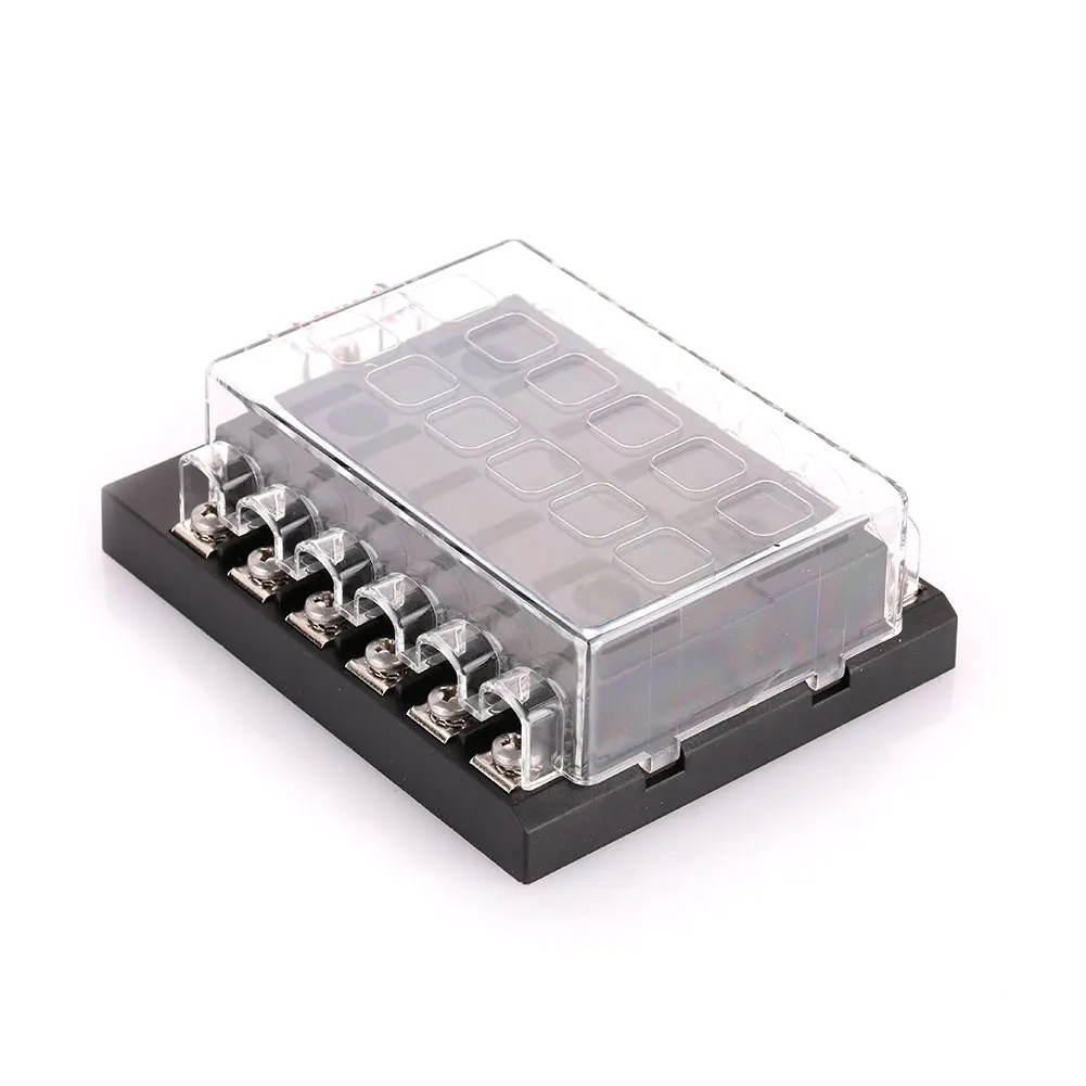 Car Auto Vehicle 12 Way Circuit Blade Fuse Box Block Holder Case DC32V 202-12KW