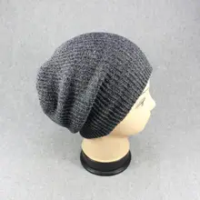 

Men Beanie Hat Solid Color Striped Autumn Winter Brimless Knitting Cap for Outdoor