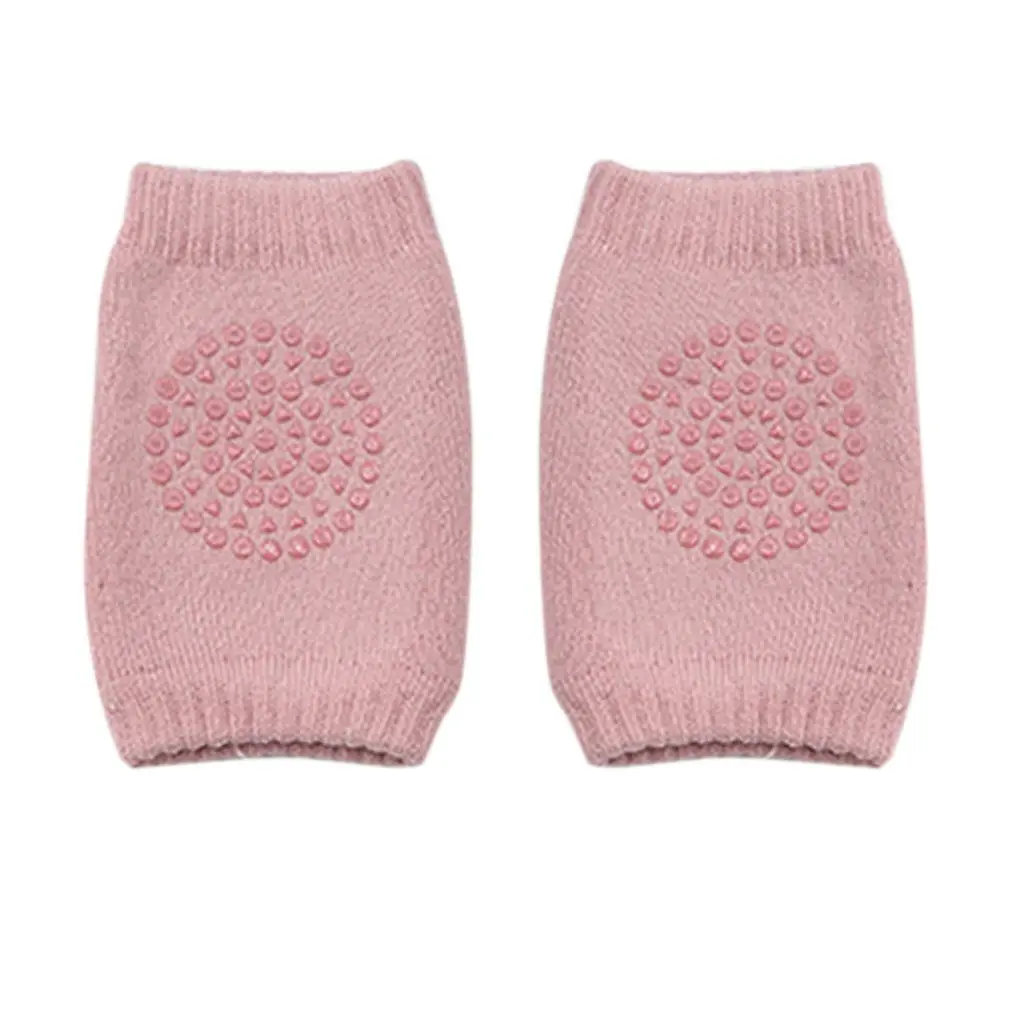 light pink 1 пара, детские защитные наколенники, утепленные махровые Нескользящие защитные аксессуары для ползания, детские гетры, наколенники - Цвет: light pink