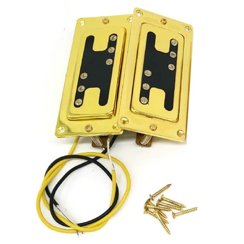 

Guitar Pickup Double Coil Humbucker 6 String LP Pickups Neck and Bridge Set Gold 6 Hole