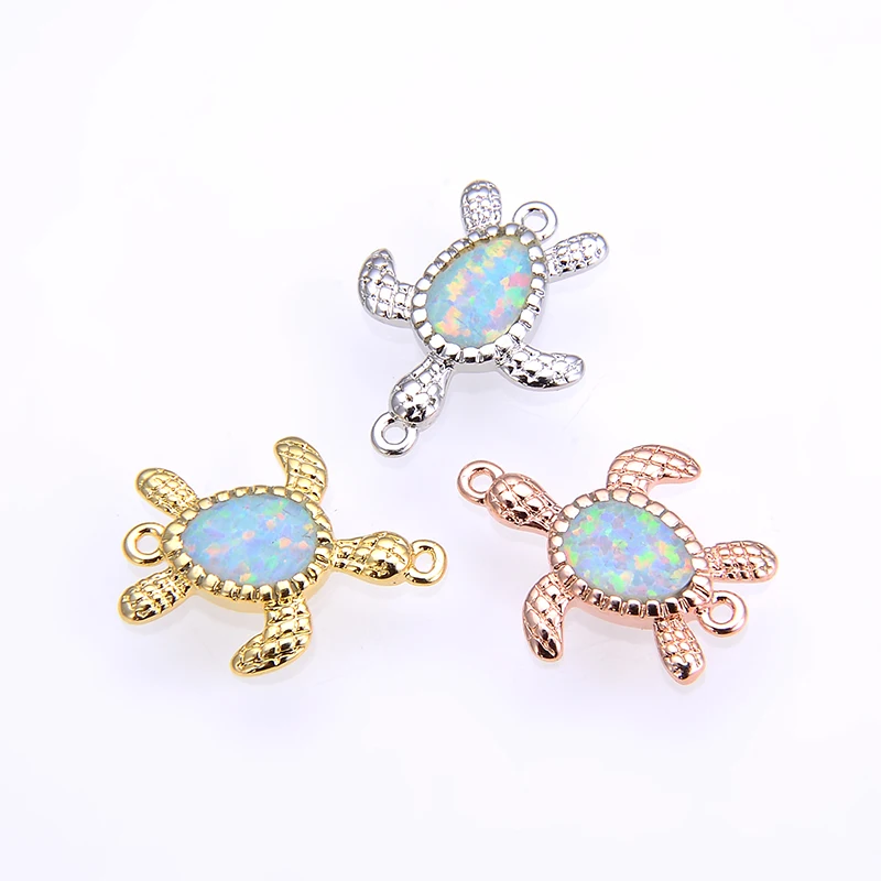 

2019 fashion jewelry accessories creative turtle beach animal jewelry as a gift to the cute girl boy blue opal little turtle