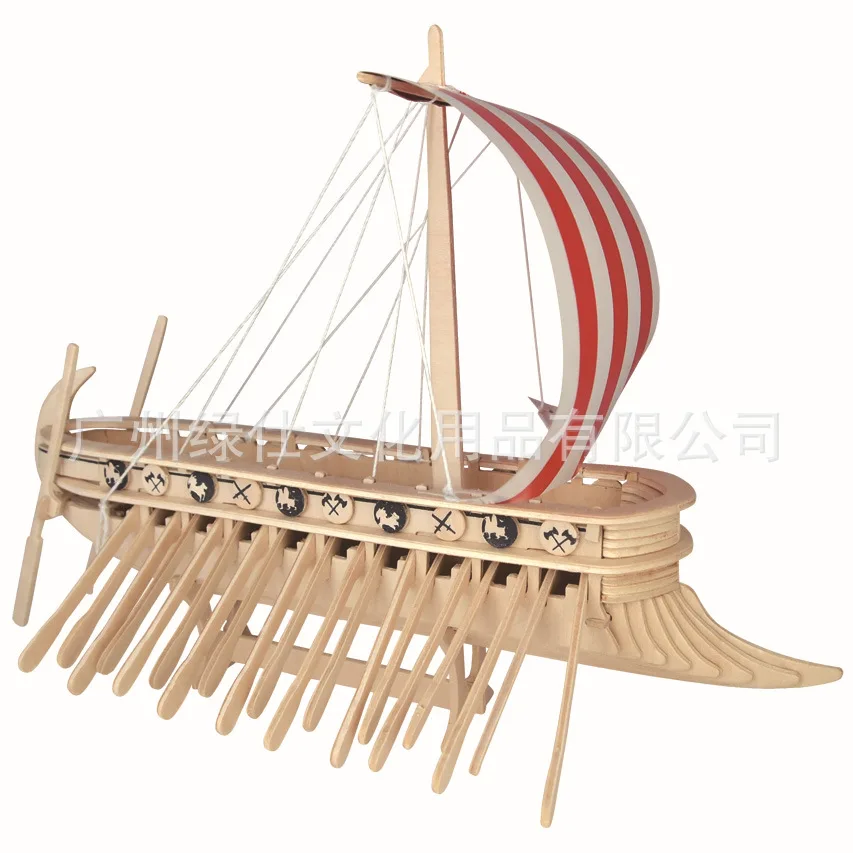Phoenician warships запасная цена Продвижение Рекламы Запись 3D Деревянный трехмерный зигзаг головоломка модель моделирования