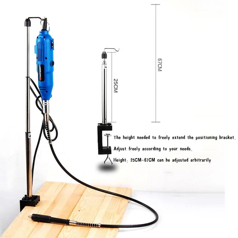 Регулируемый держатель для Dremel, подвесной кронштейн с зажимом, гибкий вал, подставка, локатор для мини-дрели, шлифовального станка, аксессуары для электроинструмента
