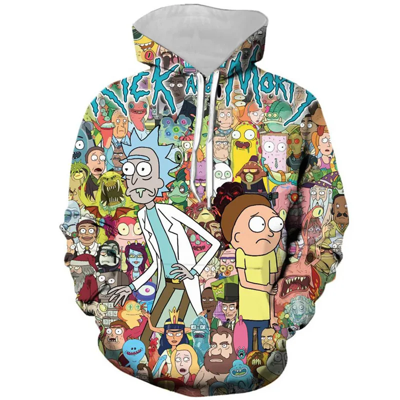 Rick And Morty одежда верхняя одежда с капюшоном мужское худи уличная мужская с 3D принтом забавная крутая молния с длинным рукавом с капюшоном топы